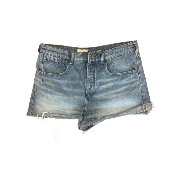 Pilcro 100% Cotton High-Rise Denim Cutoff Shorts Size 31 Blue Distressed Shorts - Picture 1 of 3